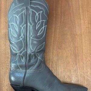 Austin Hall  gray/grey leather vintage cowboy/cowgirl/western boots 8.5